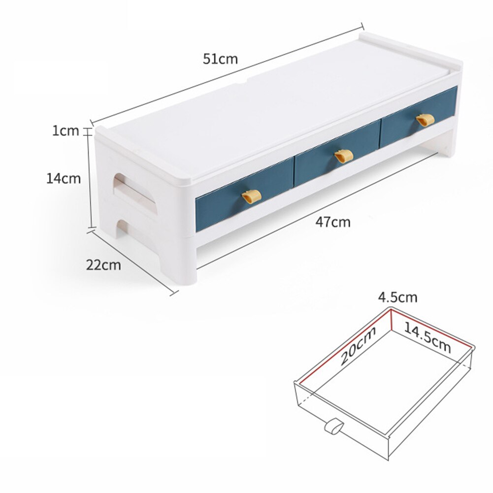 Drawer Holder Space Saving Desk Storage Box Organizer for LCD Monitor Desktop Computer