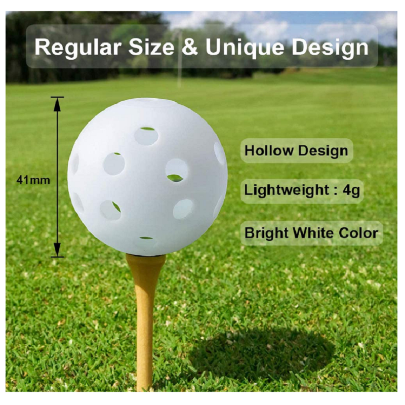 100 st 42mm övningsgolfbollar av plast för golfträning, driving range, svingträning, inomhussimulatorer, utomhus