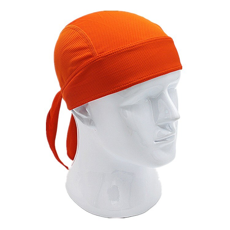 Outdoor Quick Dry Pure Cycling Cap Head Scarf Headscarf Headband Summer Men Running Riding Bandana Ciclismo Pirate Hat Hood: orange