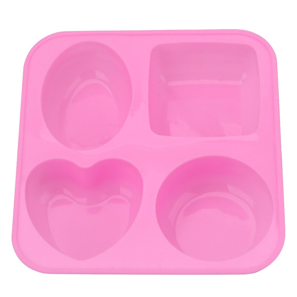 Silicone Soap Making Round Oval Heart Square Shape Handmade Soap Mold 4 Cavity Portable Unique Soap Making Tools Soap Molds
