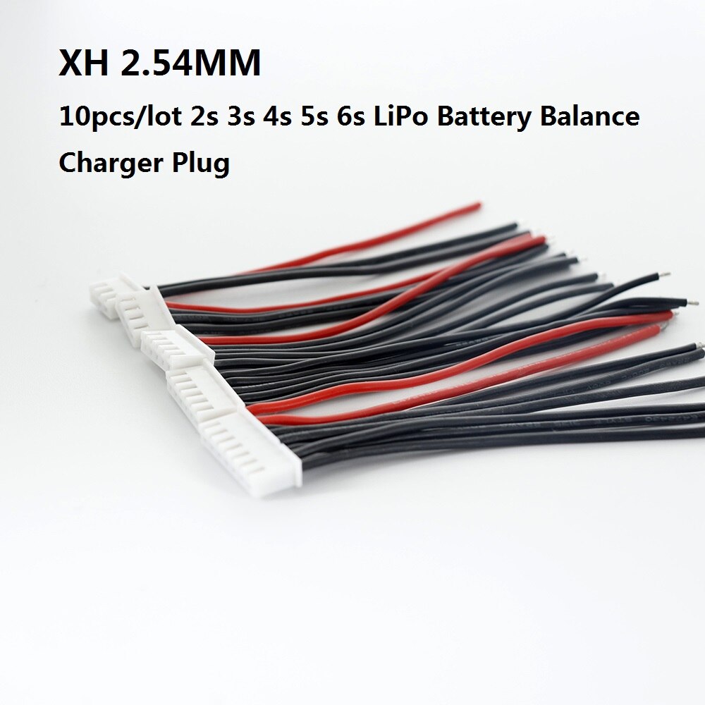10 sztuk/partia 2s 3s 4s 5s 6s LiPo akumulator balans ładowarka wtyczka linia/przewód/złącze 22AWG 100mm JST-XH2.54 kabel balansujący do zabawek RC