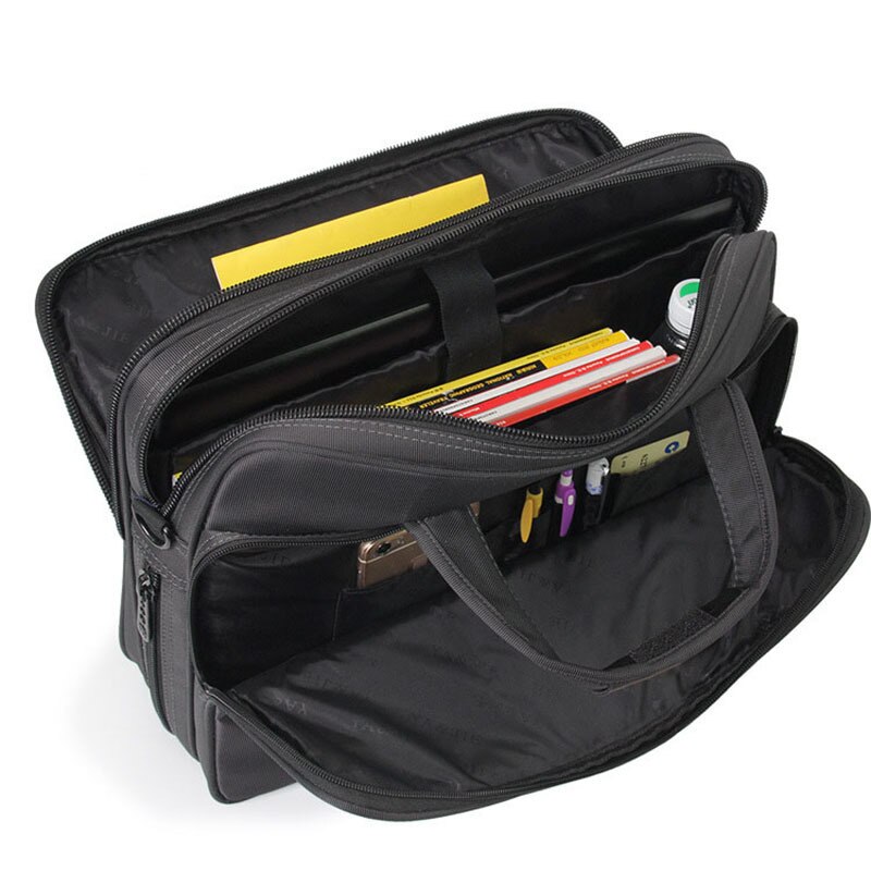 Volasss Men Business Briefcase Laptop Bags Nylon Cloth Waterproof Handbags Gentleman Shoulder Office Work Package
