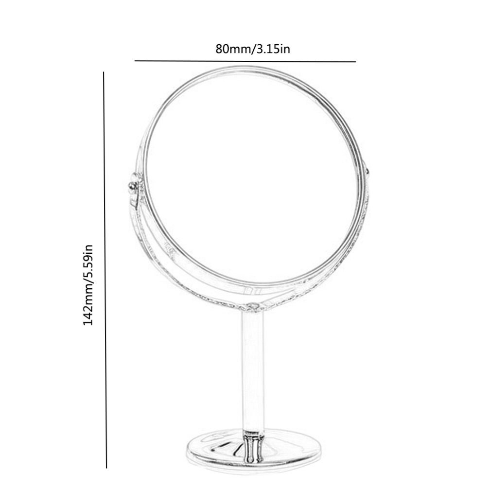 Korean Metal Mirror Makeup Mirror Dressing Mirror Desktop Rotating Mirror 1:2 Magnification Function Makeup Mirror