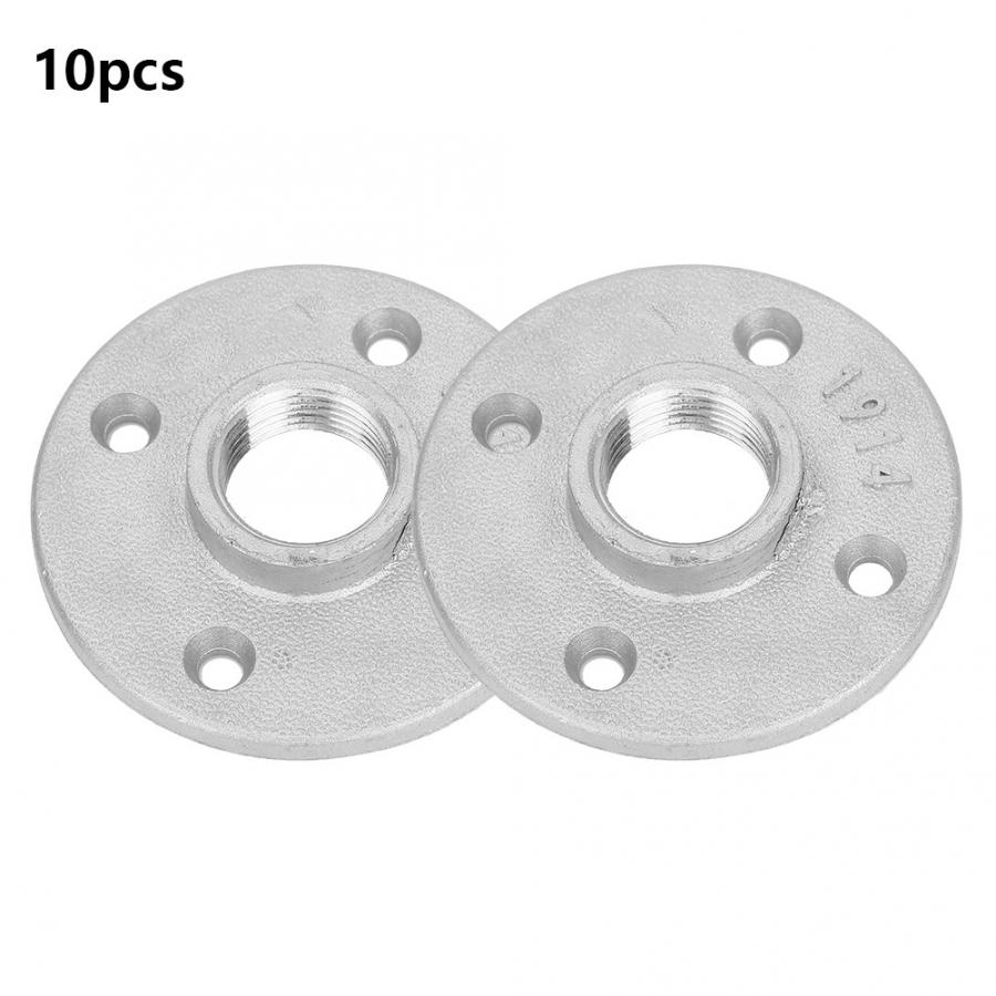 10Pcs DN20 3/4" flanges industrial pipe fittings Wall Mount Floor Flange Piece 4 Holes Flange Base Hardware Tools