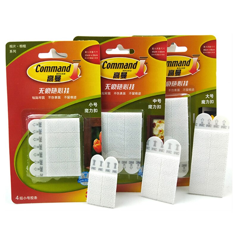 2pc 3M Command Damage-Free Picture&amp;Frame Hanging Strip Wall Sticker Command Hook Foam Tape