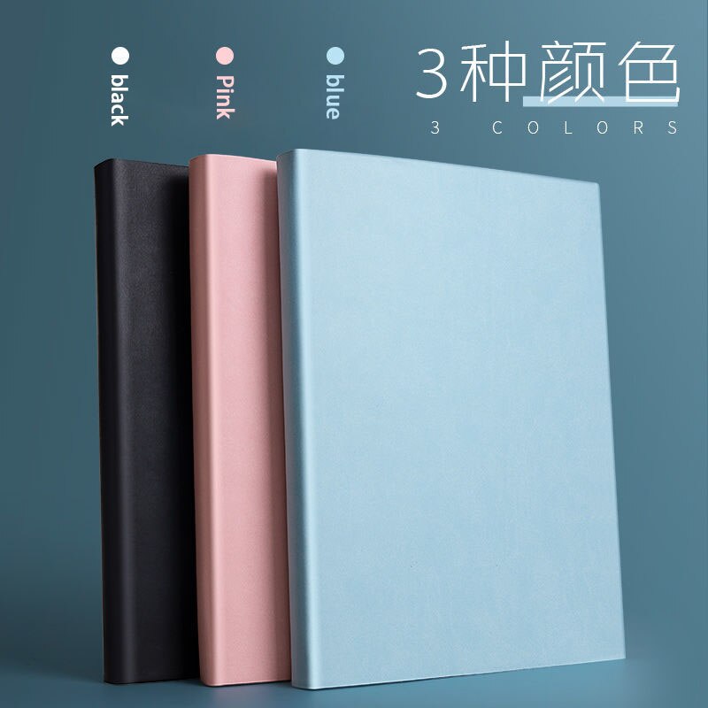 A4 Notebook Ultra-thick Thickened Notepad Business Soft Leather Work Meeting Record Book Office Diary Sketchbook Students Cute