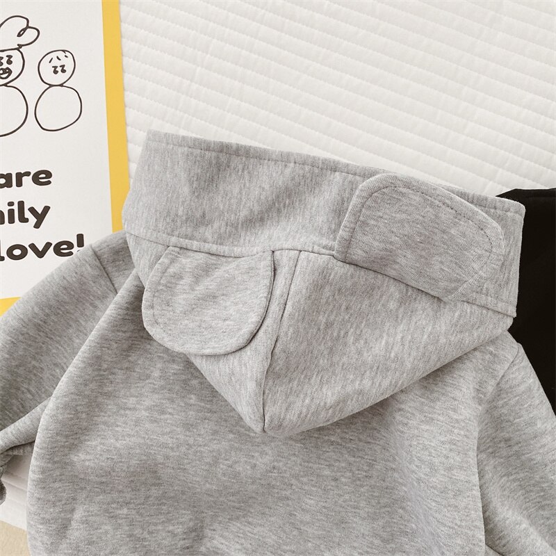 Arrivals 2022 Kinderen Baby Boy Kleding Lente Cartoon Casual Hoodie Jasje Grijs Pasgeboren Kinderen Bovenkleding Kostuum