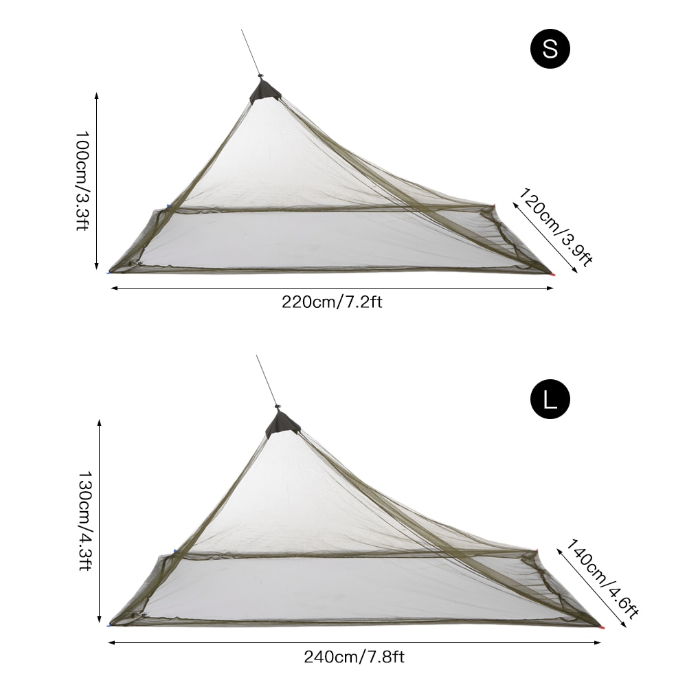 Lixada Camping Tent Ultralight Muggenmelk Mesh Net Outdoor Insect Bugs Onderdak Piramide Mesh Netto Camping Tent Outdoor