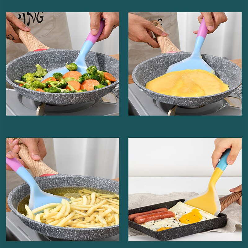 Non-stick Silicone Spatula Kitchen Ware Cooking Utensils Spatula Beef Meat Egg Butter Scraper Pizza Shovel Turners Food Lifters