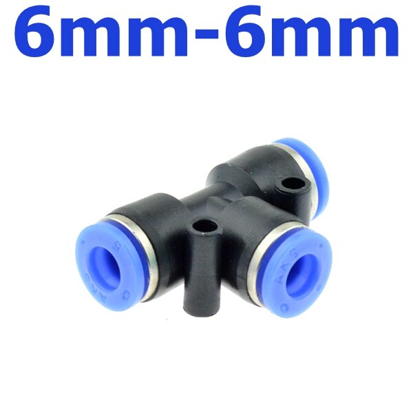 3 weg T förmigen T Pneumatische 10mm 8mm 12mm 6mm 4mm 16mm OD Schlauch rohr drücken in Luft Gas passend zu schnell Beschläge Stecker Adapter: 6mm-6mm