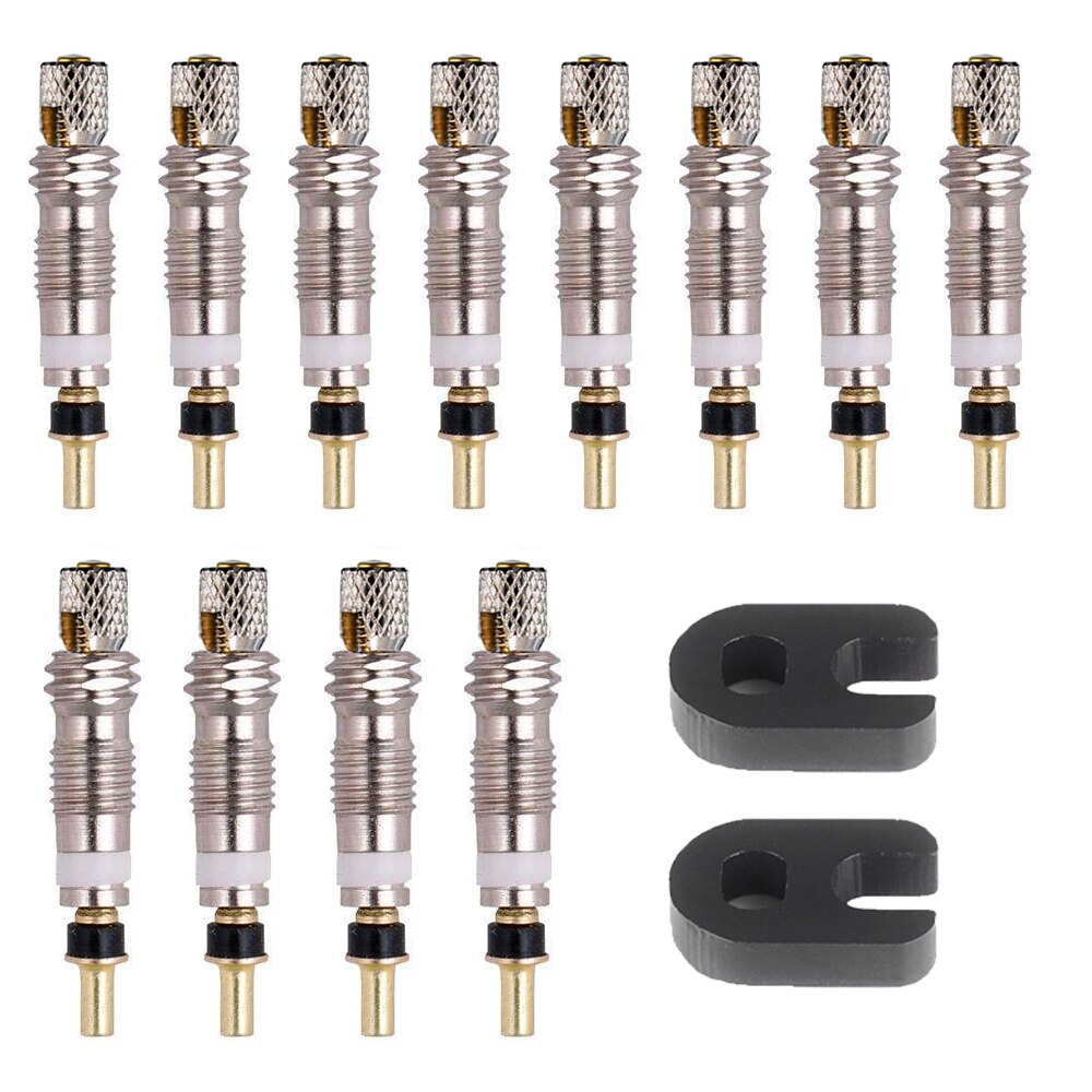 2/6/12PCS Presta Valve Brass Core W/ Optional Tool CNC-machined FV MTB Road Bike Tubes Repair Tire Service Parts