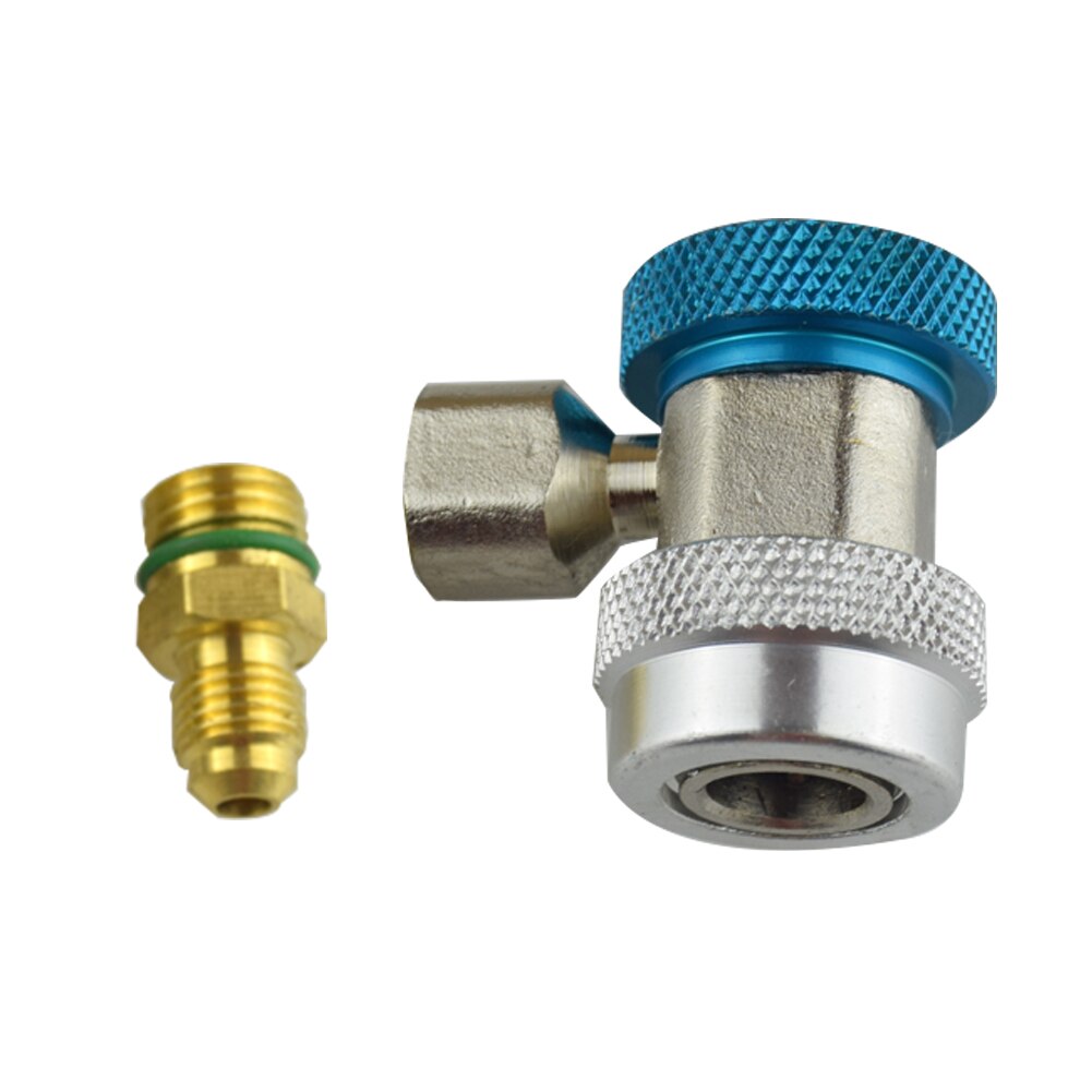 Adjustable R134A Quick Coupler Connector Adapter Fitting High Low 1/4" SAE HVAC Freon Manifold Gauge Hose Connector Kit