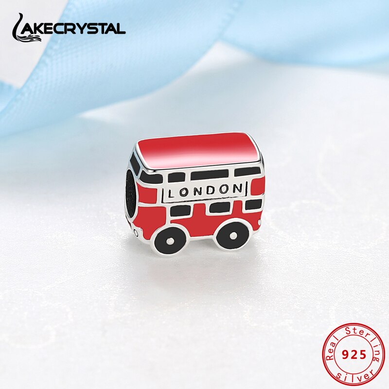 Authentic 100% 925 Sterling Silver Charms Fit Original Bracelets Charm Red London Bus Beads For Women Diy Fine Jewelry