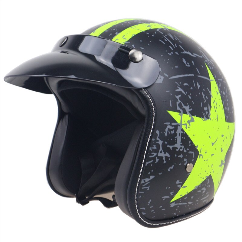 Zr052 serier ekstra letvægts motorcykelhjelm dot godkendt low profile open face helemt vintage hjelm: 4 / Xl