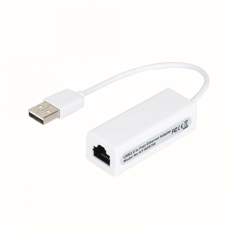 USB Ethernet Adapter 10/100Mbps USB 2.0 To RJ45 USB2.0 To Ethernet Network LAN Adapter For Macbook Windows Wired Internet Cable