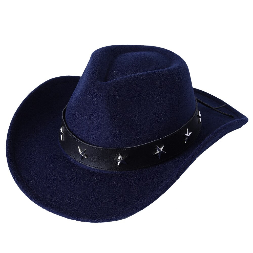 Chapeau Cowboy Homme - Style Western En Jean, Grand Bord, Coupe Incurvée - Taille Unique Réglable