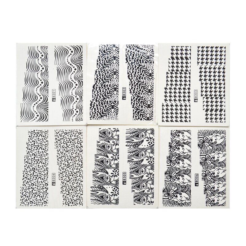 Yzwle 50 vellen diy stickers nagels kunst water transfer print stickers accessoires voor manicure salon