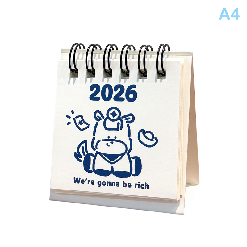 Horse Year Mini Desk Calendar Cartoon Portable Coil Monthly Calendar Planner Office And Home Decor Year'S