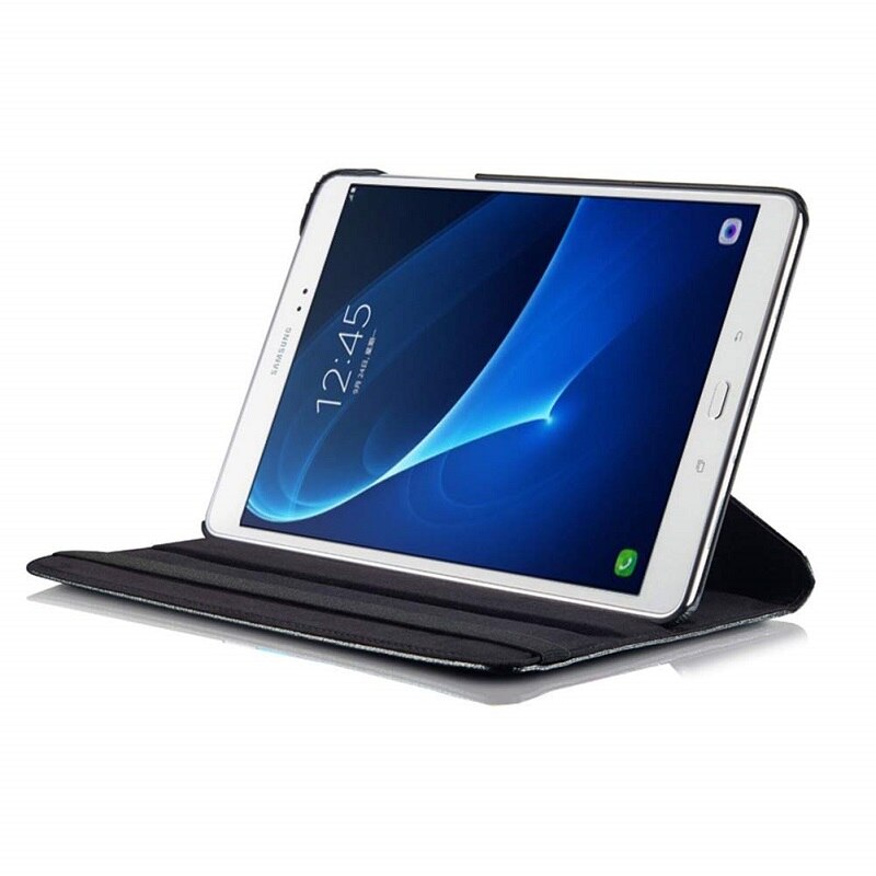 360 graden draaibare flipcover voor samsung galaxy tab 4 10.1 sm-t530 m-t531 m-t535 tablet smart stand cover met film + pen