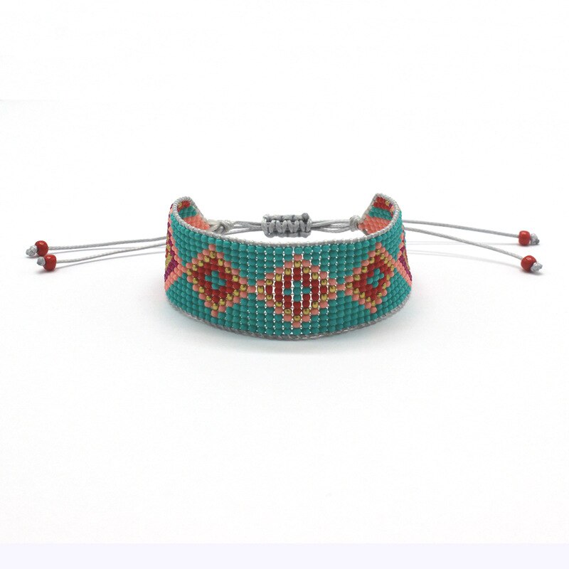 Retro Bohemian Bead Manchet Armband Handgemaakte Geometrische Polsband Etnische Armbanden Voor Vrouwen Sieraden Armband Pulseras