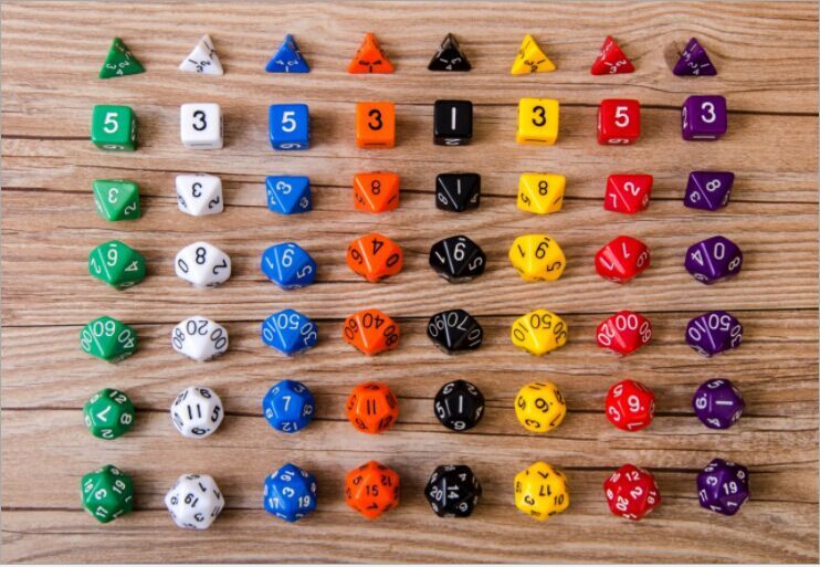 7 pz D10 Multi-di lato Gemma dado morire per I Giochi impostato