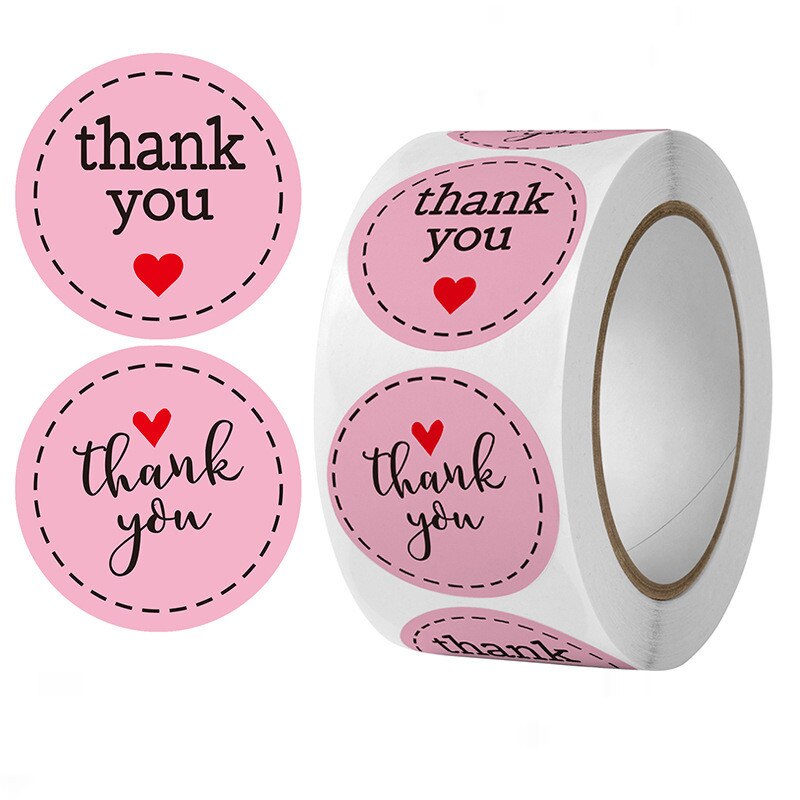 500pcs Thank You Sticker Envelope Sealing Labels Flower Sticker Stationery Supply Decoration for Birthday Wedding Party: A