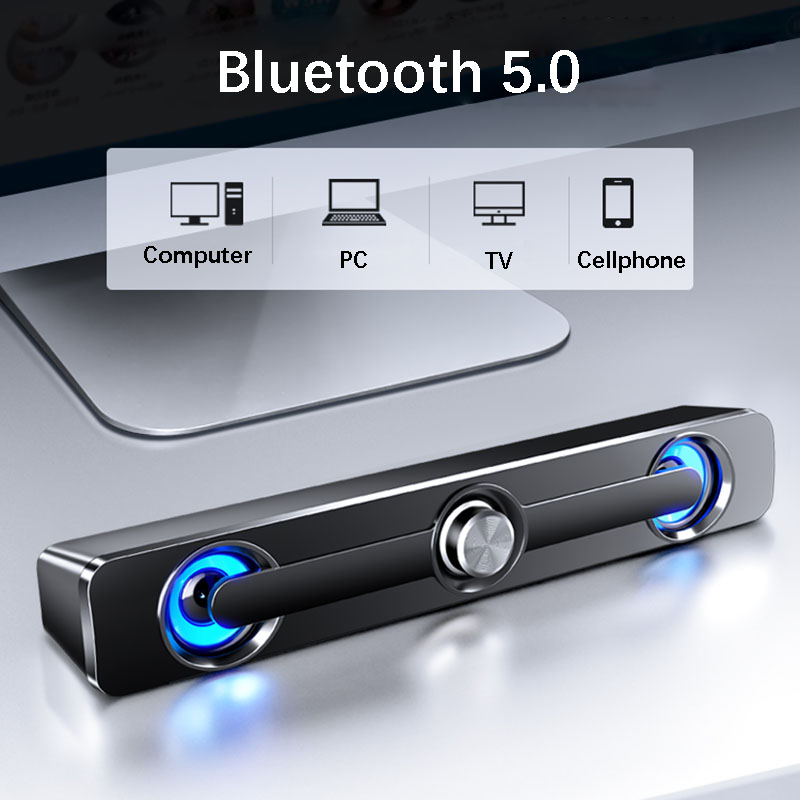 Altavoz Portátil con Bluetooth 5,0, dispositivo estéreo con doble efecto de graves, manos libres, FM, color negro, para portátil, teléfono, tableta, MP3 y MP4