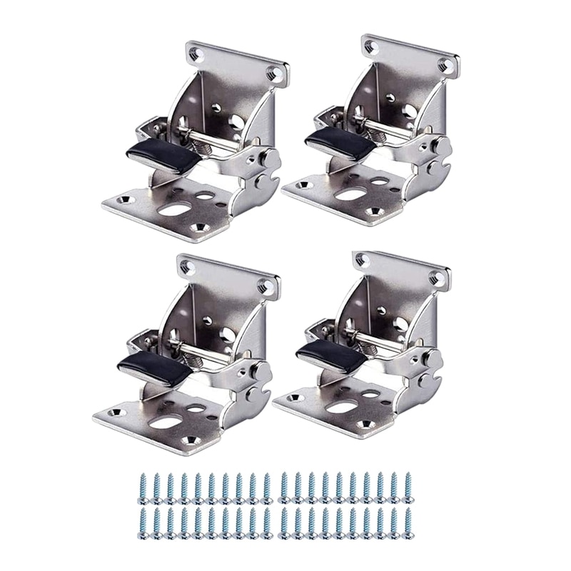 4 Pcs Foldable Bracket-Folding Foot Hinge Bracket, Self-Locking Hinge Hardware with Screw Lock Extension for Table Legs: Default Title