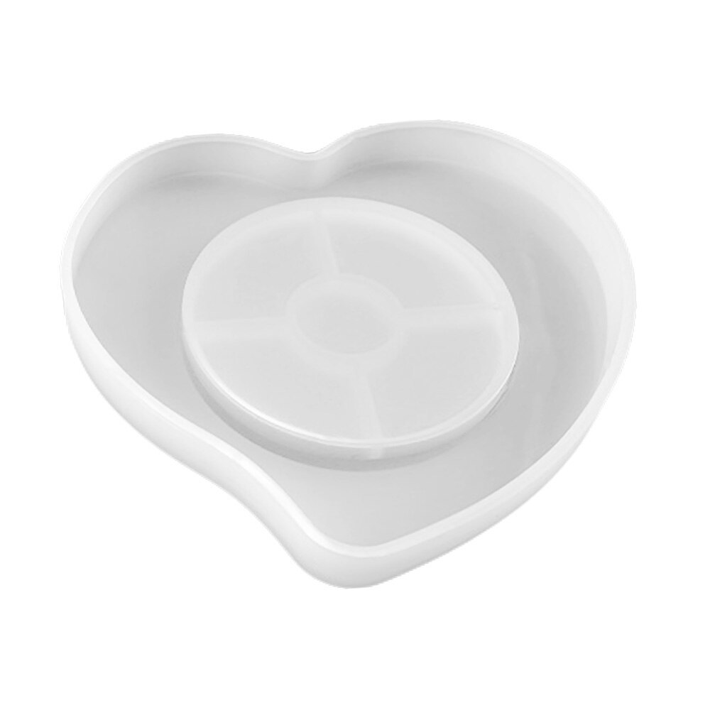 Coaster forme silikone epoxyharpiks form bakker til underlæg, lysestager sakura, hjerteformet 1pc: Hjerteformet