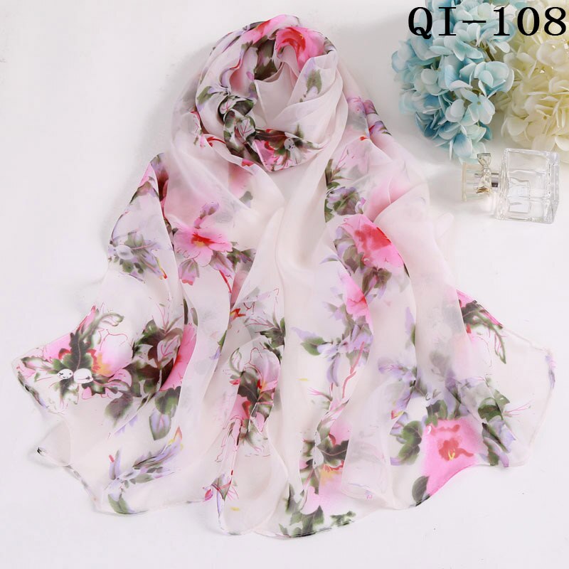 Multiple Colour Lotus leaf Flower Chiffon Georgette Bandana Scarf Women Foulard Long Shawl Summer Hijab 50*160CM