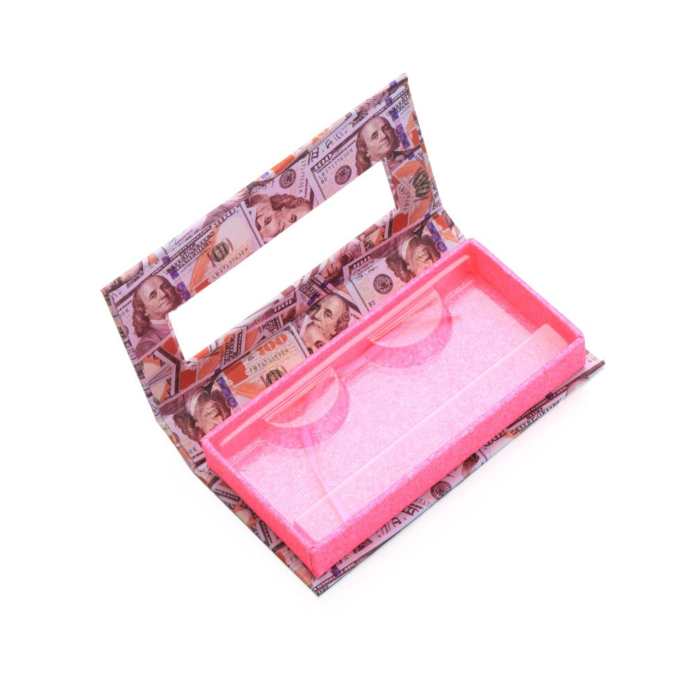USD Eyelash Packaging Box Case with Transparent Tray Lashes Boxes Empty Eyelashes Package Box For 15-30mm Lashes Rectangle Box: 8