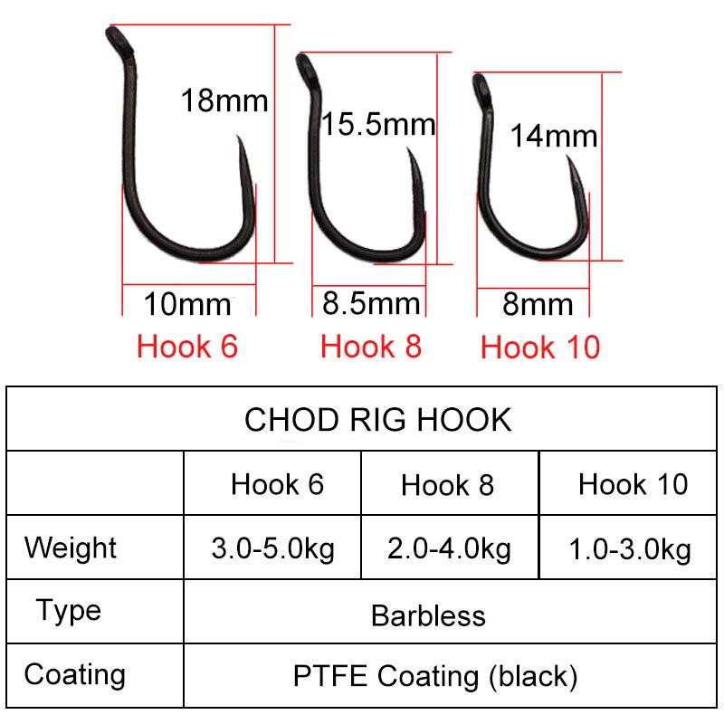 20Pcs Ptfe Coating Karper Vishaak High Carbon Staal Korte Gebogen Schacht Weerhaakloze Haak 6/8/10 Karpervissen accessoires Haken