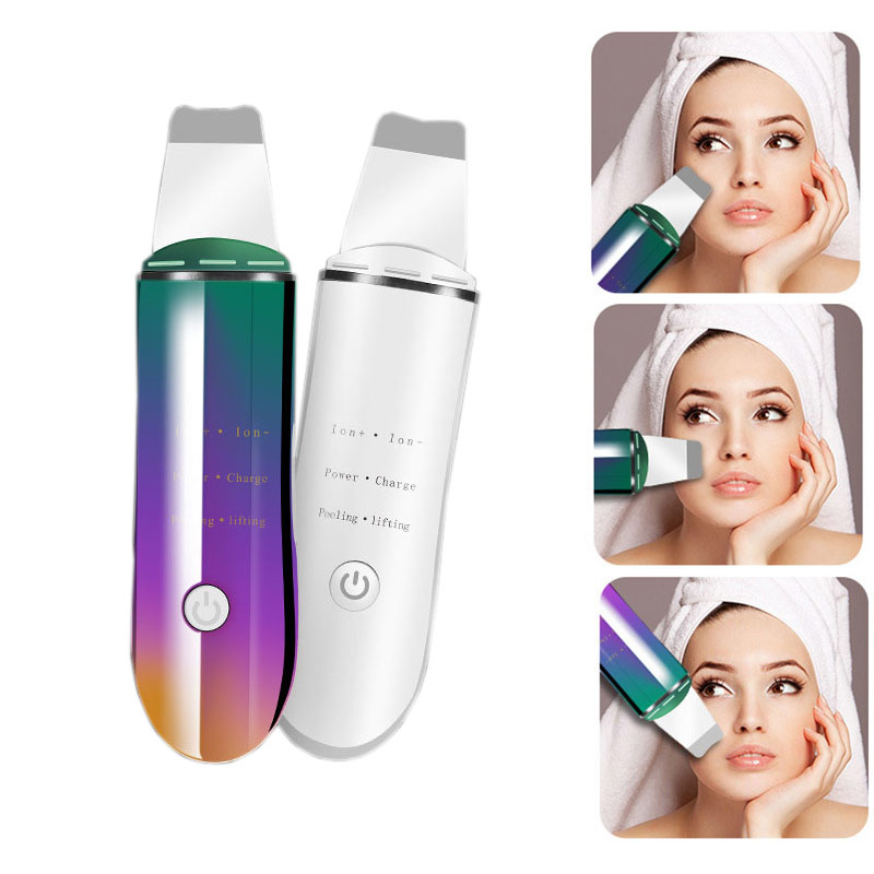 Ultrasonic Ion Skin Scrubber Skin Deep Clean Exfoliating Peeling Blackhead Removal Face Pore Cleaner Skin Care Tool