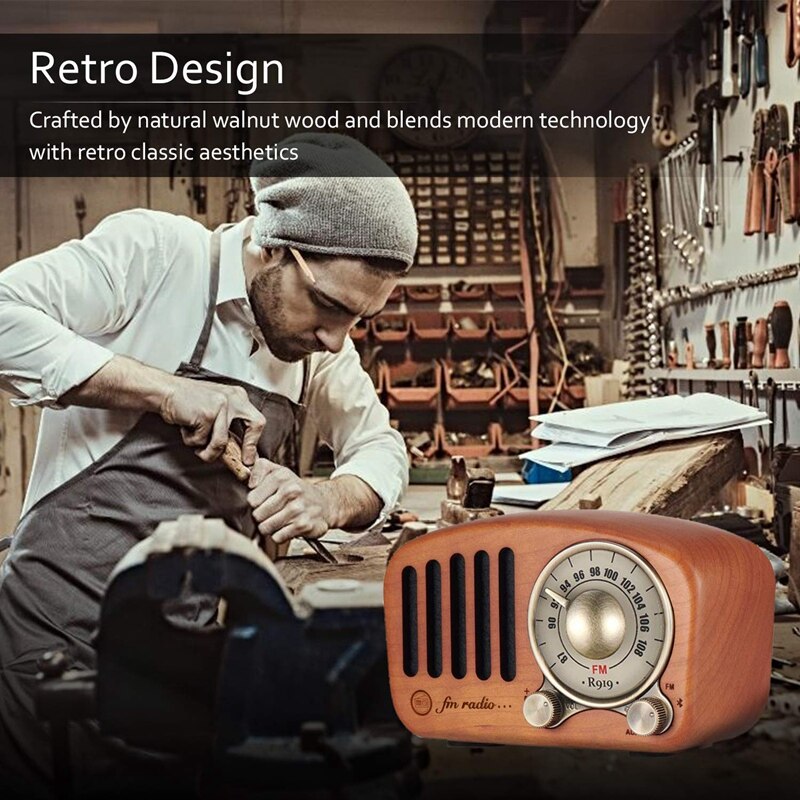Vintage Radio Retro Bluetooth Speaker - Wooden Fm Radio Clic Style, Strong B Enhancement, Loud Volume, Supports Aux Tf Car