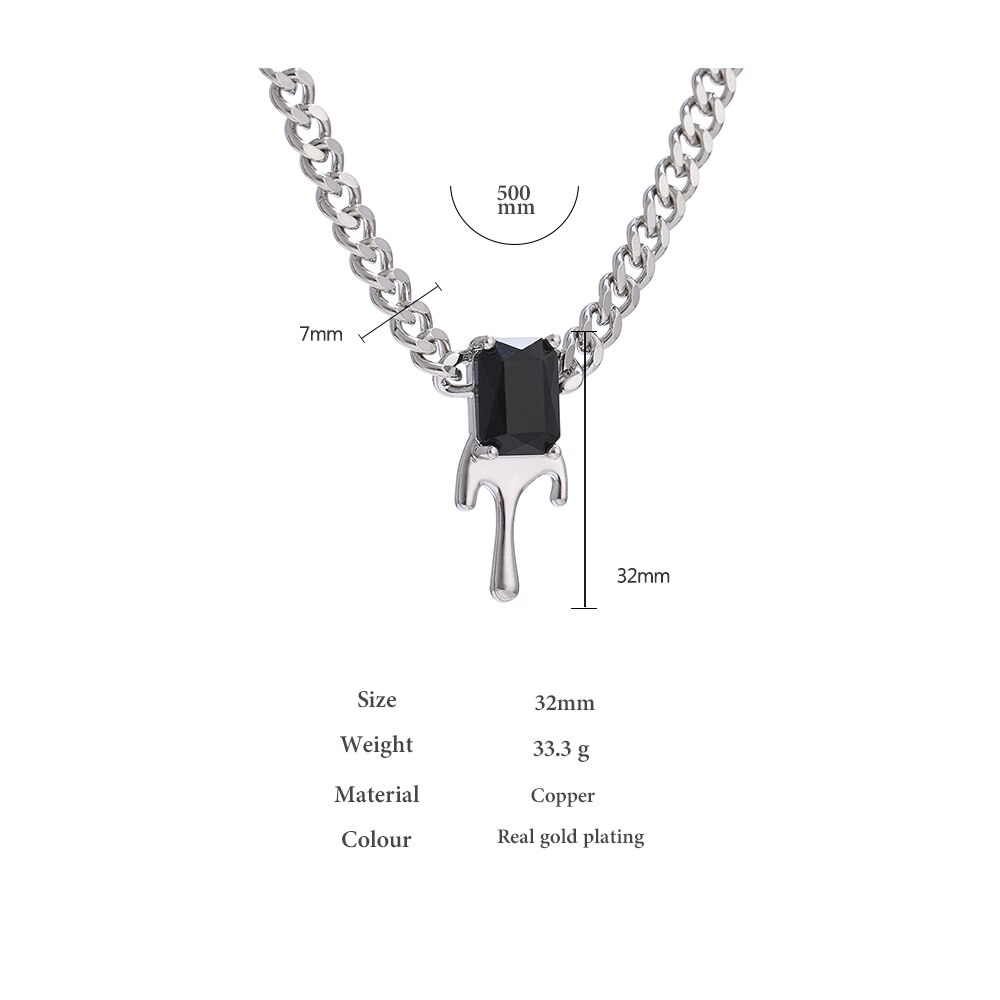 Yhpup moda geometrica CZ ciondolo collana squisita Cubic Zirconia collare in metallo collana donne gioielli бижутерия для женщин