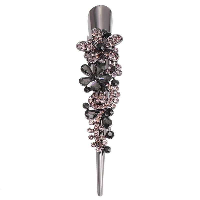 Eendenbek Clip Grote Bondgenoot Haar Pin Strass Bezaaid Haarspeld Haar Clip Bobby Pin Haar Styling Barrette Hoofddeksels Haar Accessoire: Grey
