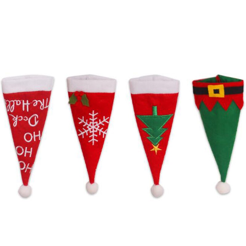Kerst Decoratieve Kerst Hoed Voor Servies Bestek Houder Tas Tafeldecoraties Etentje Thuis