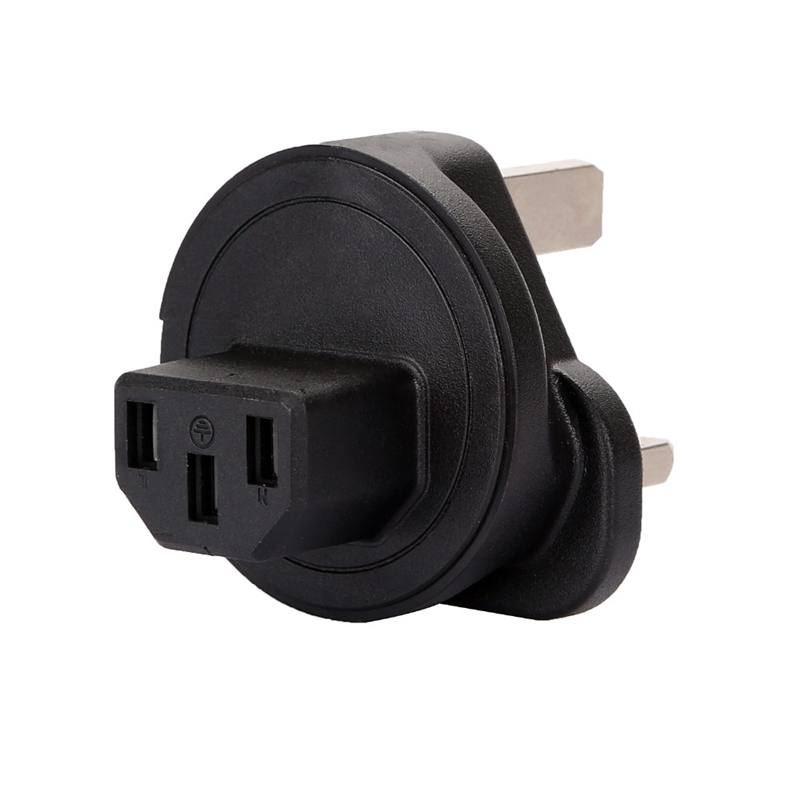 Wa-0183 Uk Mannelijke Iec 320 C13 Adapter, Uk 3 Pole Male Naar Iec Vrouwelijke Adapter