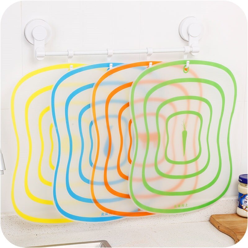 Extra Thick Flexible Plastic Cutting Board Mats With Food Icons, (Set of 4) -Prevents Slipping - Prevents Cross Contamination