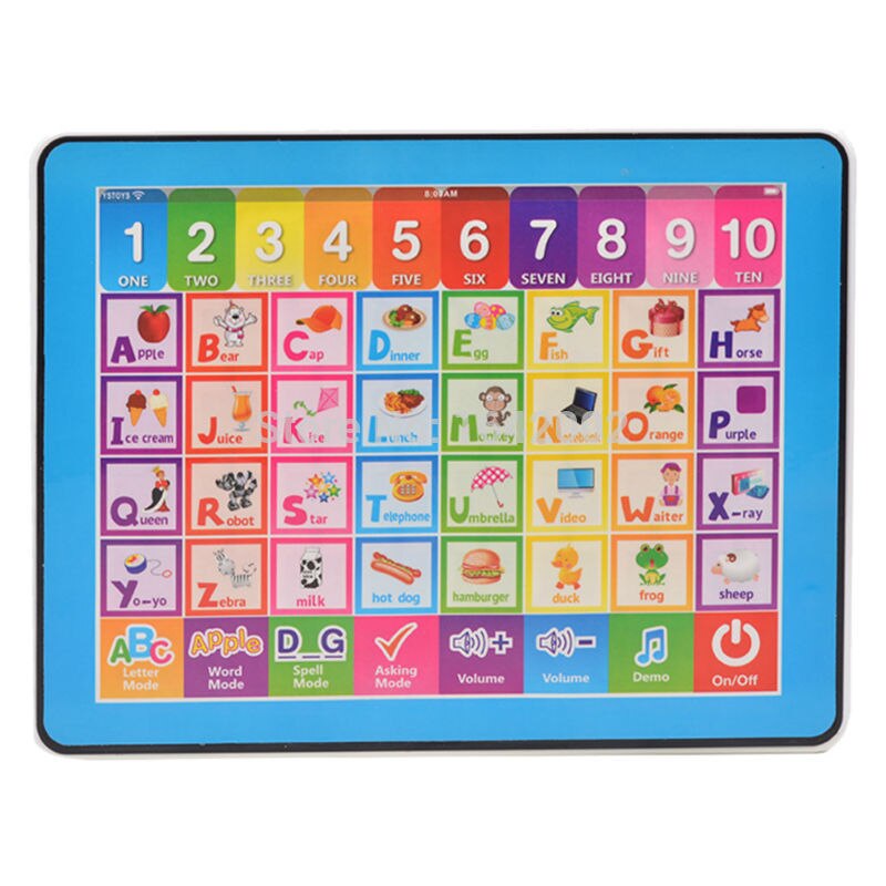 Englisch ABC Computer Pädagogisches Spielzeug für freundlicher, ypad Lernen Maschine freundlicher Tablette mit 10 Anzahl und 26 Alphabet Lernen