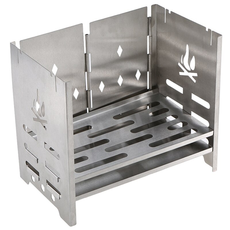 Pieghevole In Acciaio Inox Stufa A Legna Esterno Portatile Stufa di Campeggio di Picnic Barbecue Grill Backpacking Stufa Barbecue Stufa A Legna