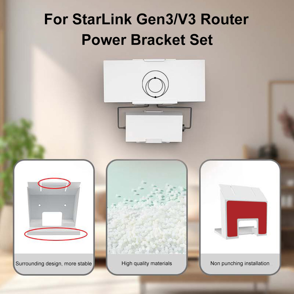 Wall Mounting Bracket Wall&Roof Installation Metal Kit Wall Mount Storage Holder for StarLink Gen3 V3 Router Power