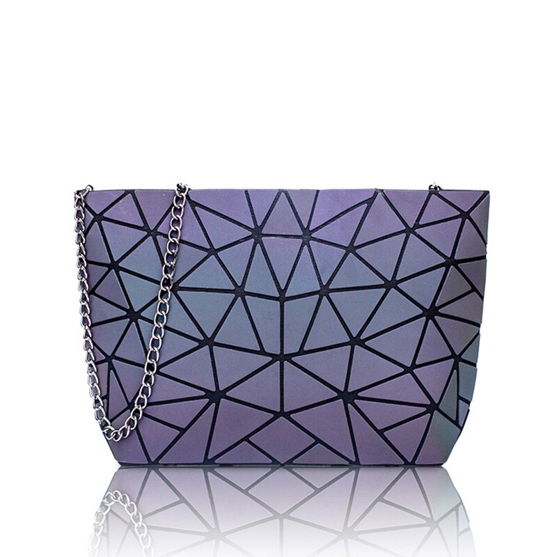 Mode Vrouwen Handtassen Tas Set Crossbody Tassen Voor Vrouwen Geometrische Lichtgevende Schoudertas Vrouwelijke Handtas En Portemonnee Draagtas: Chain bag