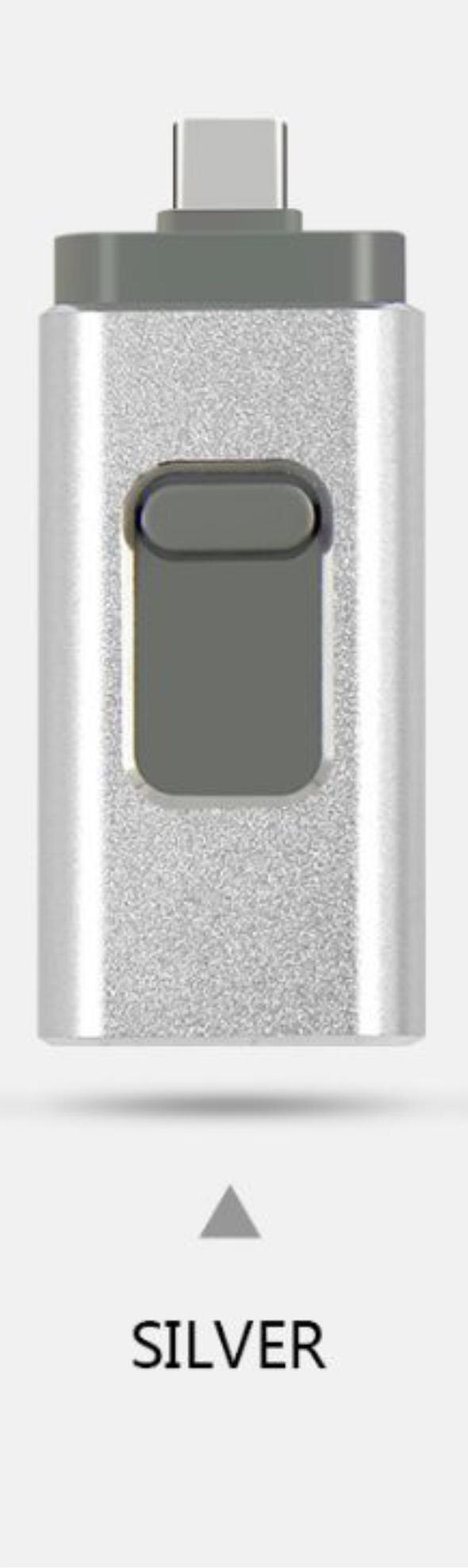 Micro clé USB universelle 16 go, 4-en-1, pour Android, type-c, ordinateur, téléphone portable: ESPACE GRIS