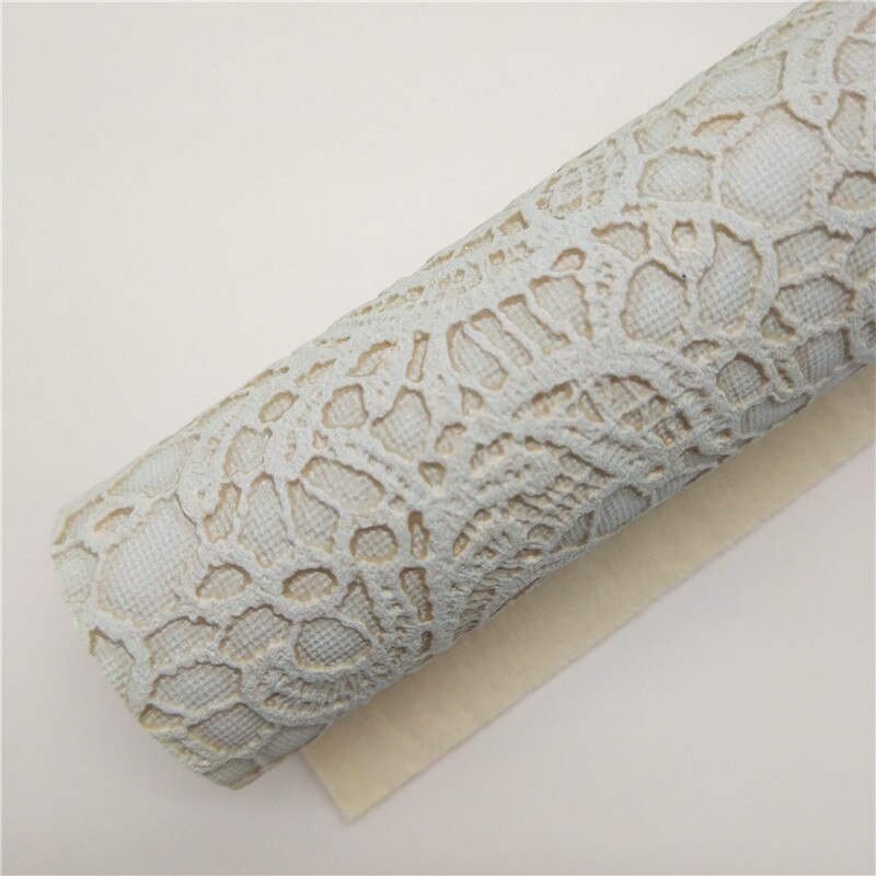 Pastel Colors Lace Embossed Synthetic Leather Vinyl Fabric Faux Leather Sheets For Bows Earrings DIY 21x29CM Q353: 5