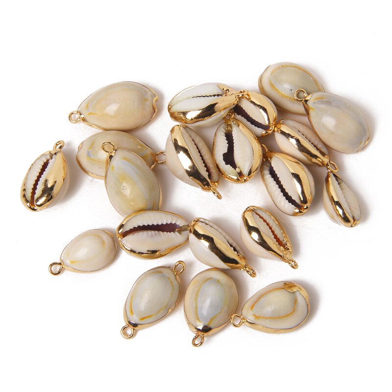 Natuurlijke Wit Grijs Schelp Strand Hangers Charme Voor Sieraden Maken Ketting Oorbellen Armband Accessoires 10Pcs Bulk