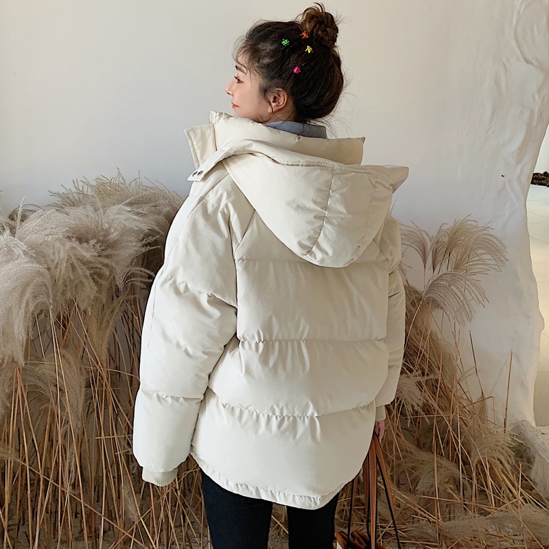 Women Autumn Pure Color 100%Cotton Hooded Coat