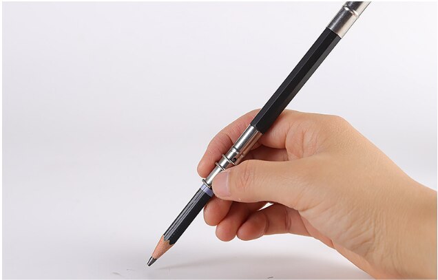 Double head metal pencil extender stainless steel pencil extender pencil receiver pencil case student pencil case