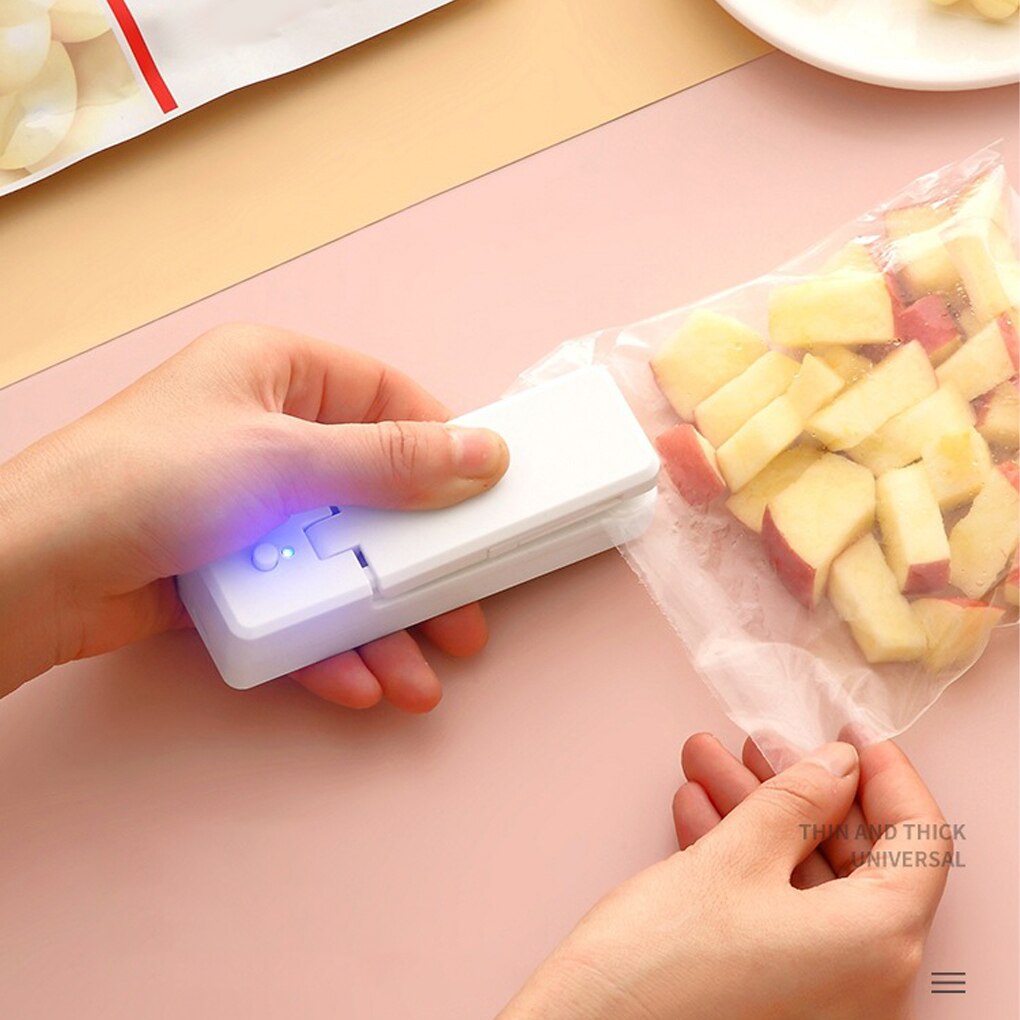 Mini Sealmachine Keuken Oplaadbare Zak Sluitmachine Handleiding Voedsel Snacks Behoud Capper Seal Apparaat Grijs