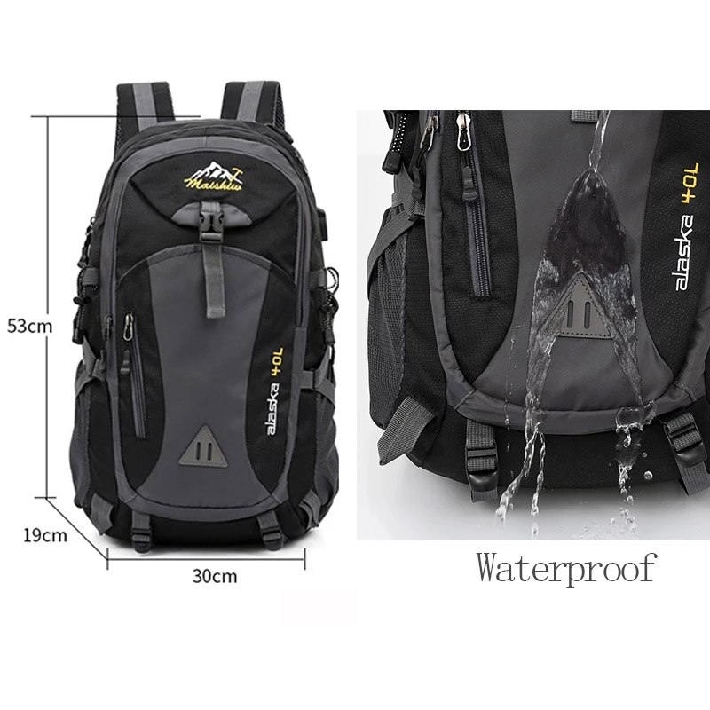 Mochila deportiva impermeable de 40l de capacidad para hombre, bolsa de viaje unisex para deporte al aire libre, montañismo, senderismo, escalada y camping